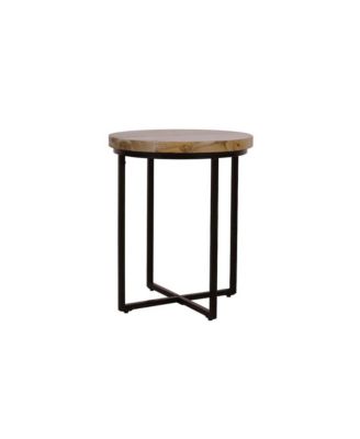 Ames Solid Wood Modern 20" Round End Table