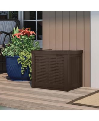 22 Gallon Outdoor Patio Small Deck Chest Box with Storage Seat, Java