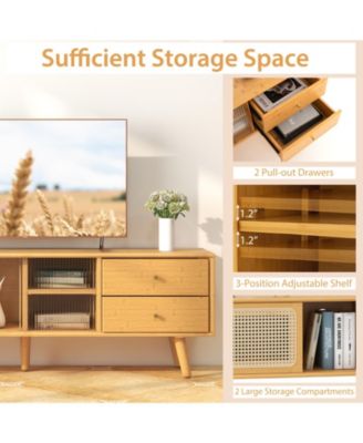 Bamboo TV Stand for TV up to 65 Inch