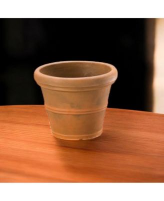 Round Planter Weather-Resistant Poly Resin Plastic for Outdoor Use