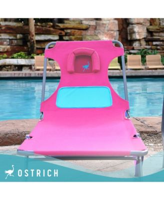 Ladies Comfort Lounger, Portable Beach Camping Pool Tanning Chair, Pink