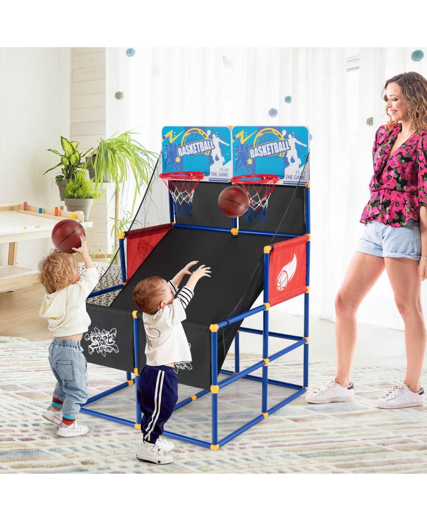 Детские игрушки KUYOTQ Kids Arcade Basketball Game Set with 4 Basketballs and Ball Pump — фото 2