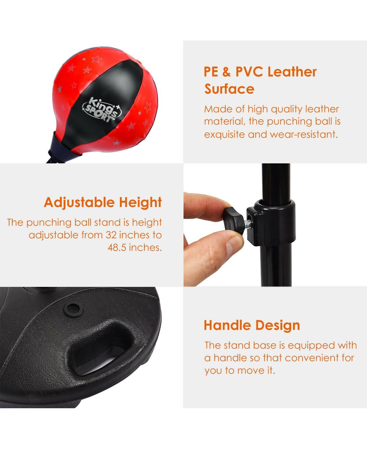 Kuyotq Kids Adjustable Stand Punching Bag Toy Set with Boxing Glove and Base