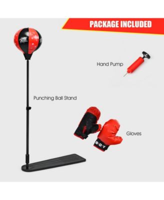Kids Punching Bag with Adjustable Stand and Boxing Gloves
