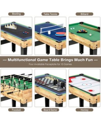 10-in-1 Multi Combo Game Table Set for Home