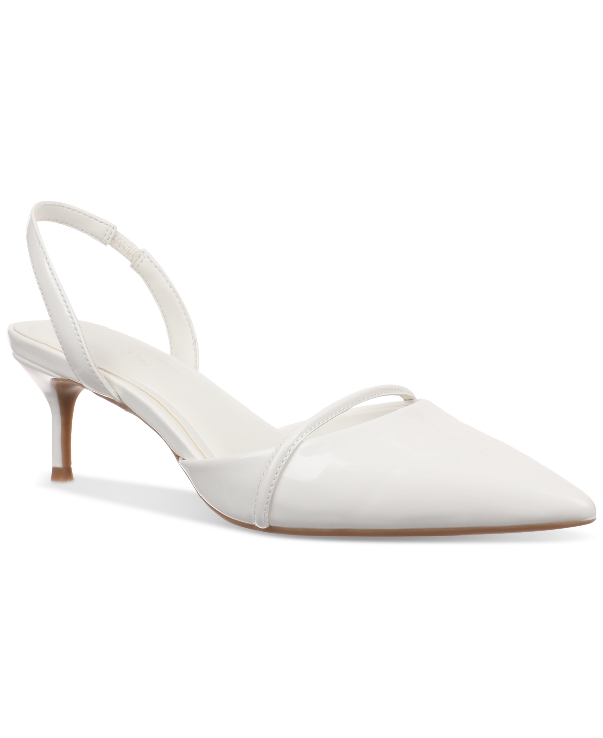 Women's Angelinaa Kitten Heel Pumps, Exclusively at Macy's - White Patent