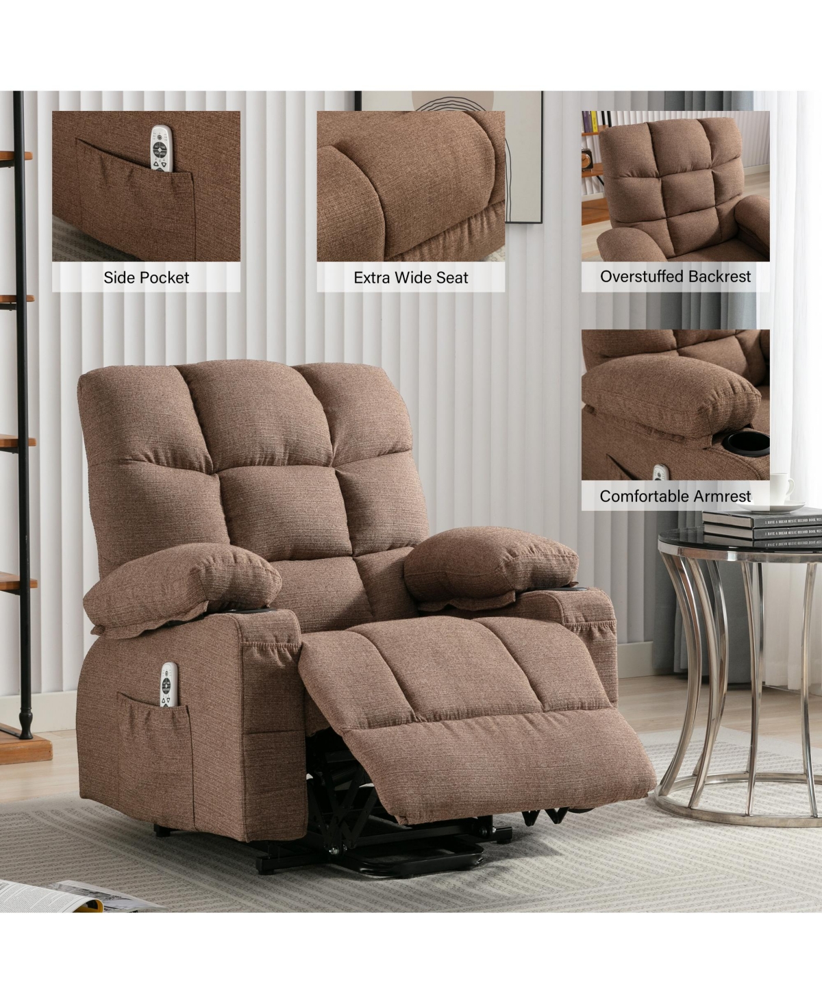 Boyel Living Power Lift Recliner Chair Recliners for Elderly with Heat and Massage Recliner Chair