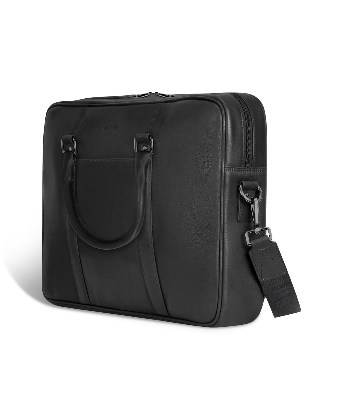 Кожаный тонкий портфель Champs Onyx Collection, цвет: Чёрный — фото 2
