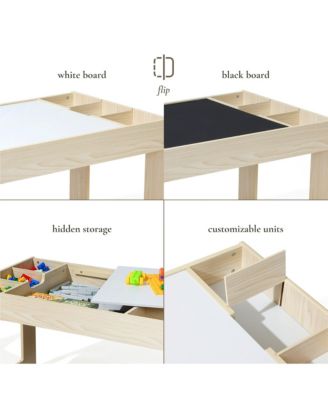 Drawing and Activity Board Children Table with 2 Chairs Set