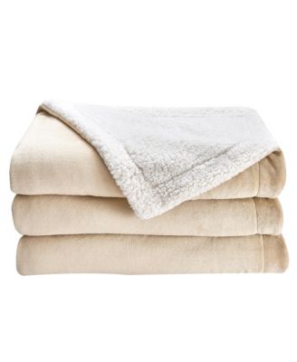 Velvet Plush Reversible Sherpa Throw Blanket