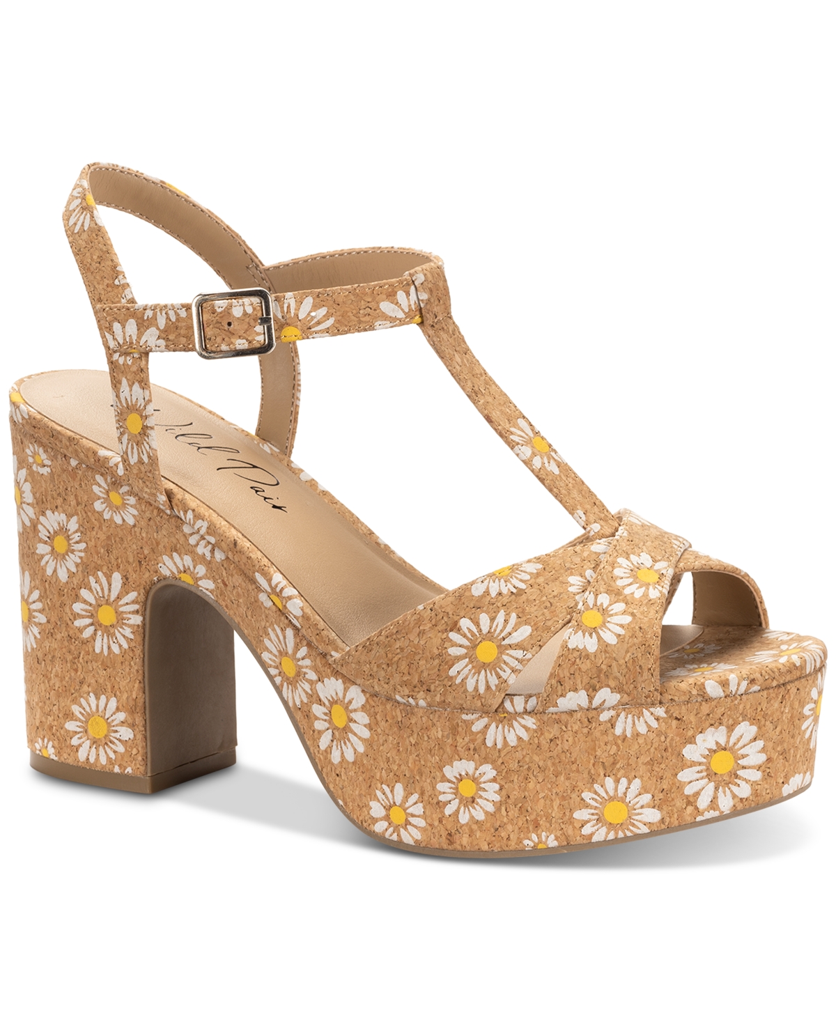 Wild Pair Women's Jillien Platform Sandals, Exlusively At Macy's In Floral Cork