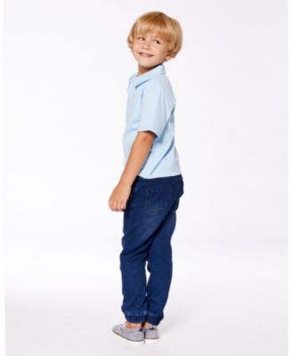 Toddler Boys French Terry Denim Jogger Pant Dark Denim Blue - Toddler|Child