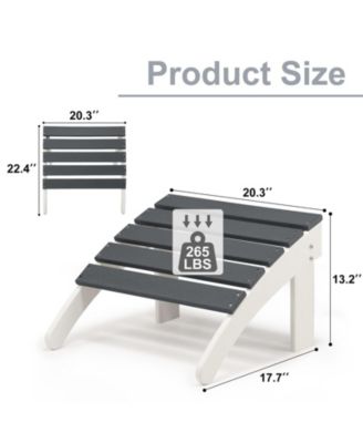 Outdoor Adirondack Ottoman - Weather-Resistant HDPE Patio Footrest for Ultimate Relaxation