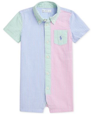 Polo Ralph Lauren - Baby Color-Blocked Seersucker Shortall