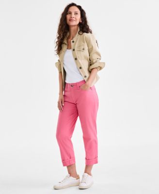 Style & Co - Petite Curvy-Fit Mid Rise Cuffed Capri Jeans