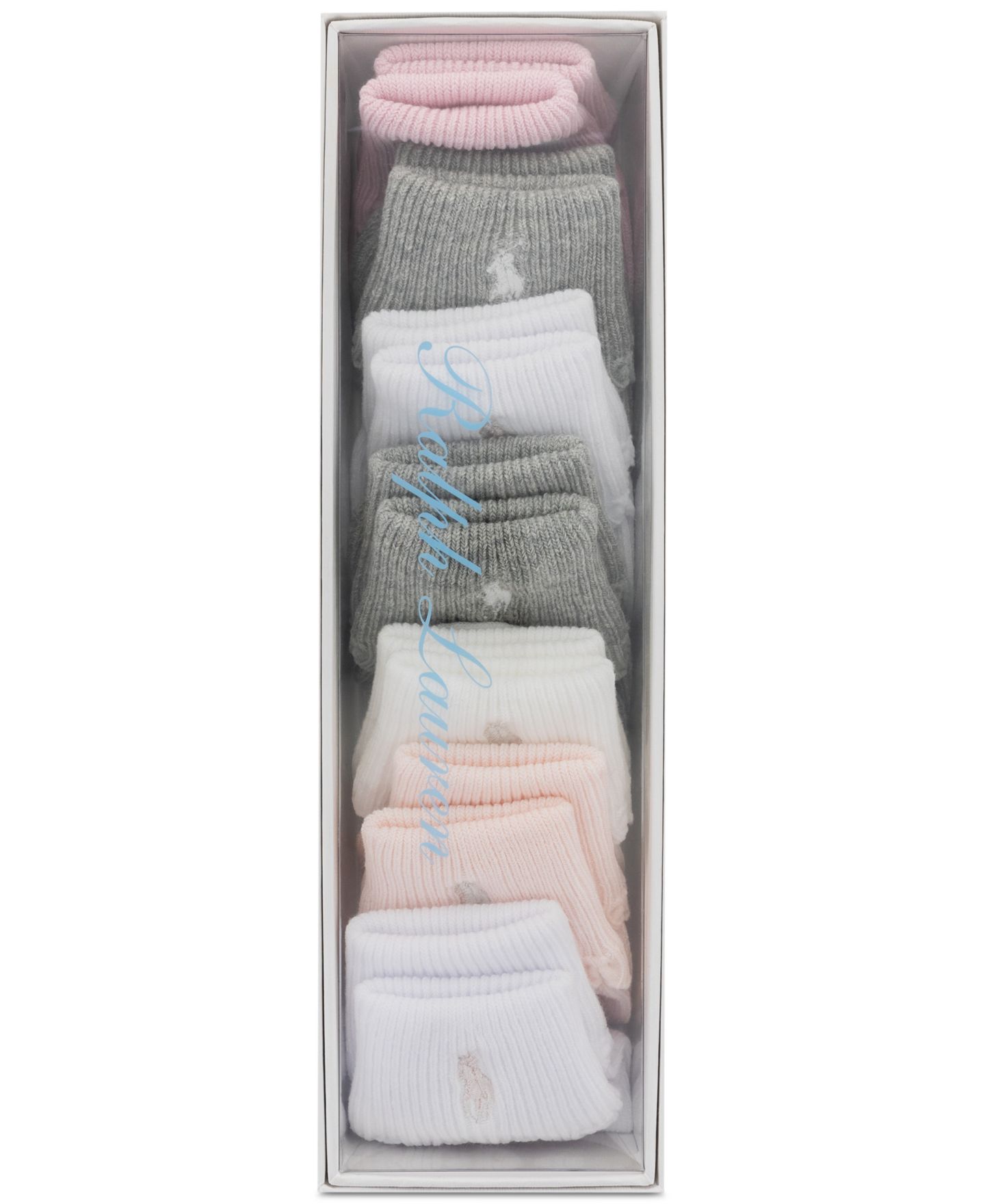 Детские поло Polo Ralph Lauren Baby Essential для девочки, 7 пар, цвет: Розовый — фото 2