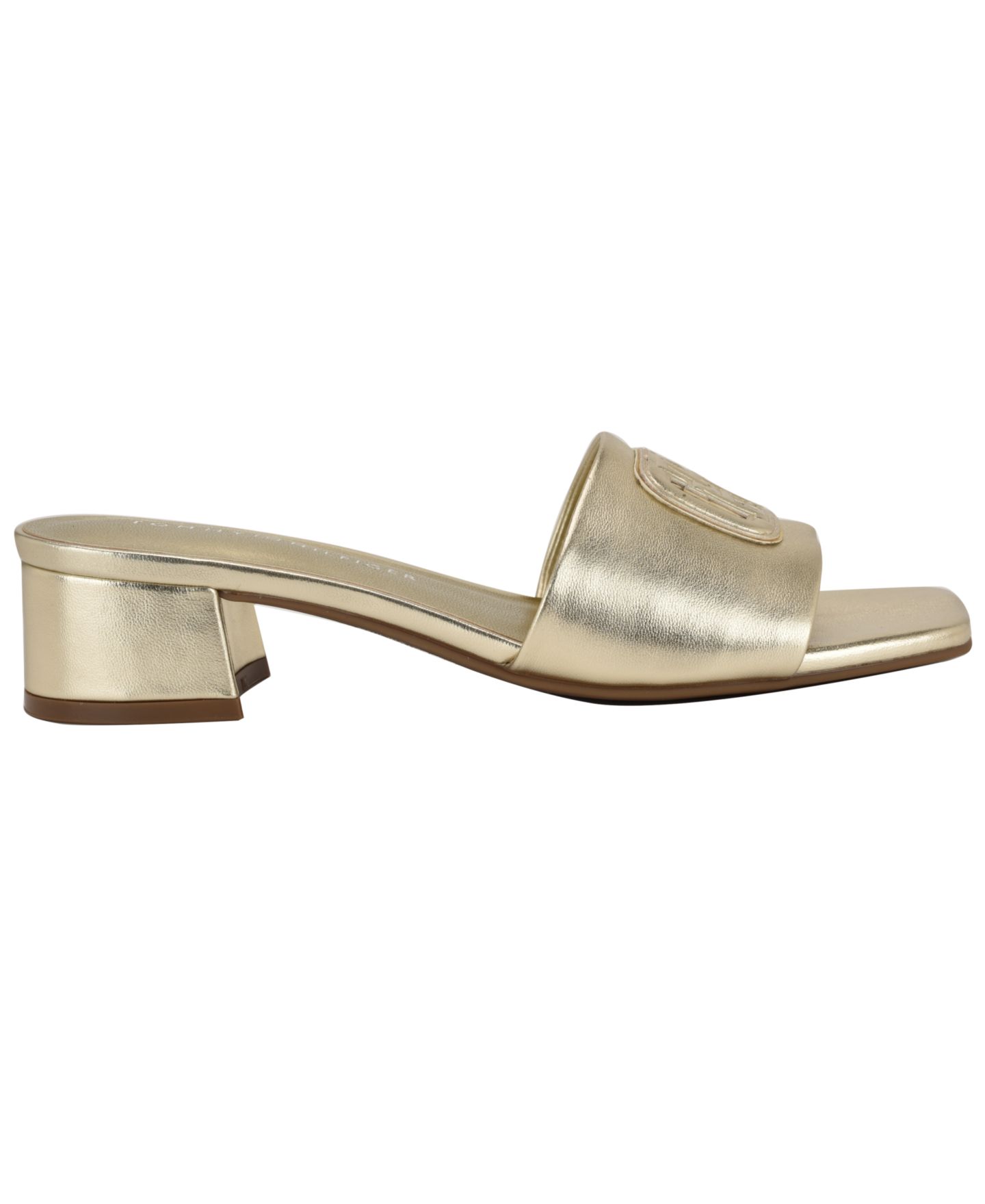 Женские сандалии Tommy Hilfiger Penni Logo Block Heel Slip-On, цвет: Золотой — фото 2