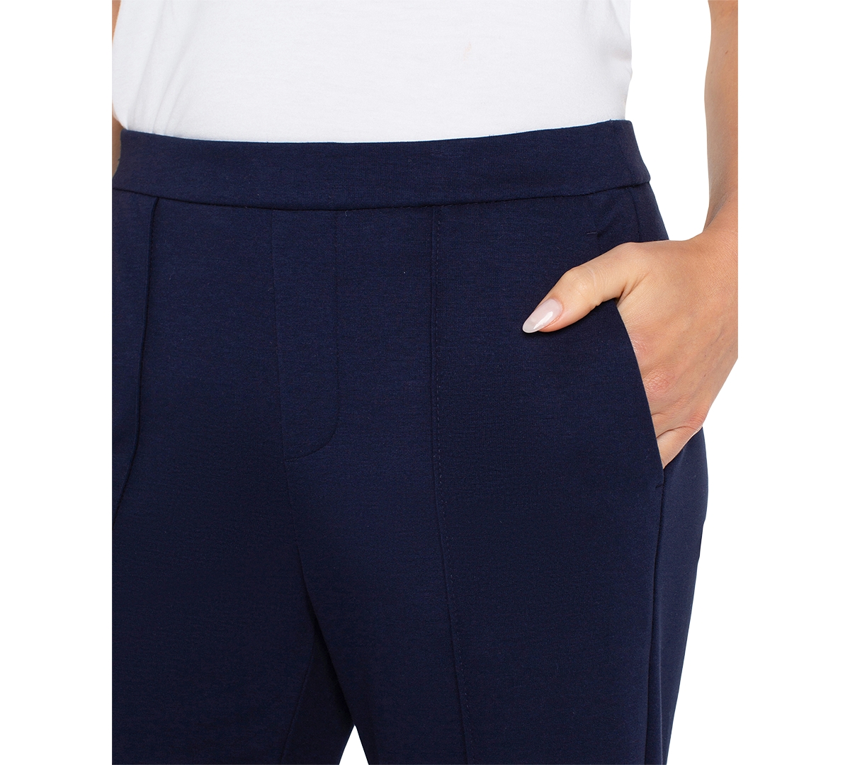 Liverpool Los Angeles Pleat Front Wide Leg Pants In Cadet Blue