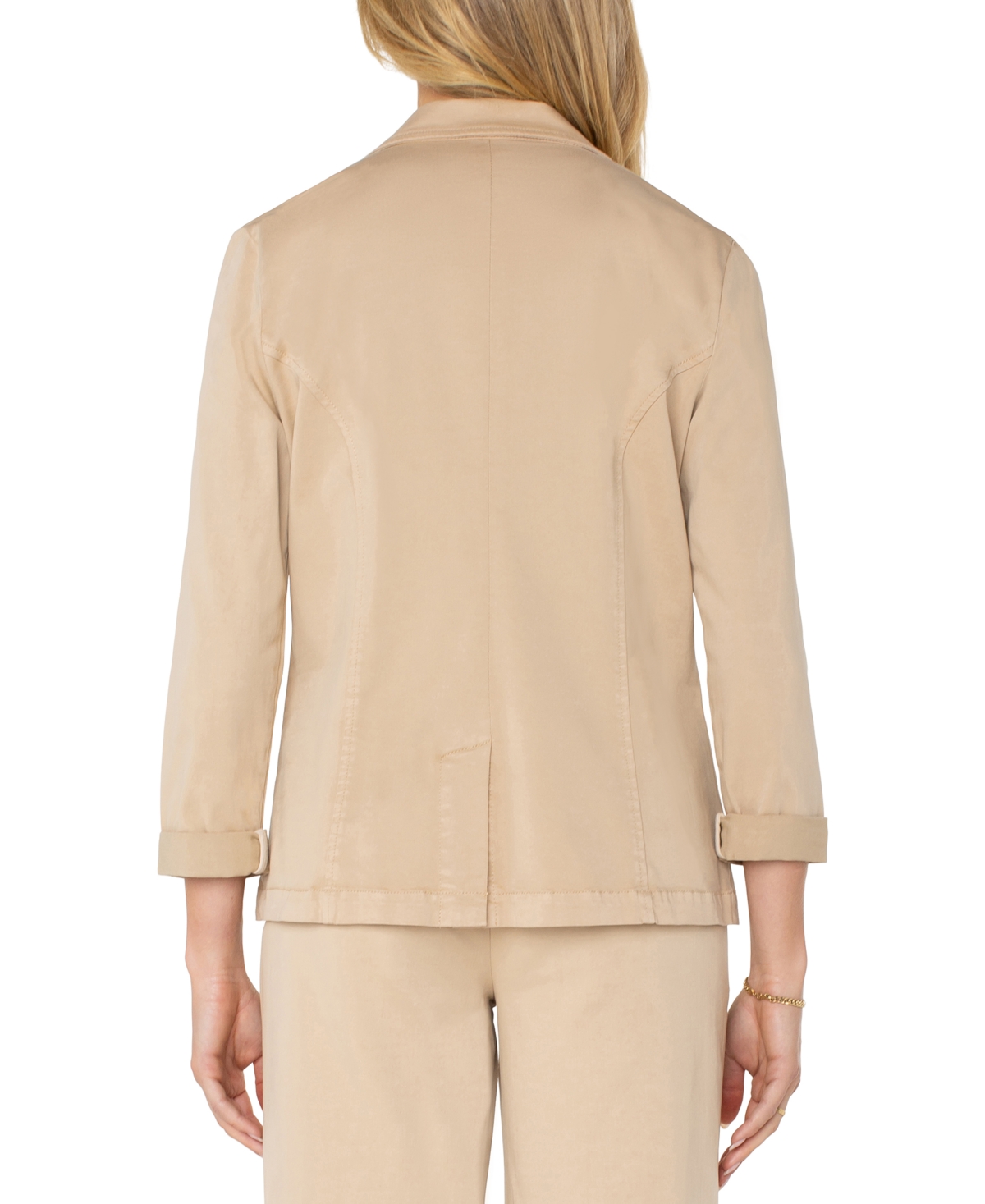 Shop Liverpool Los Angeles Petite Fitted Open-front Blazer In Cappuccino