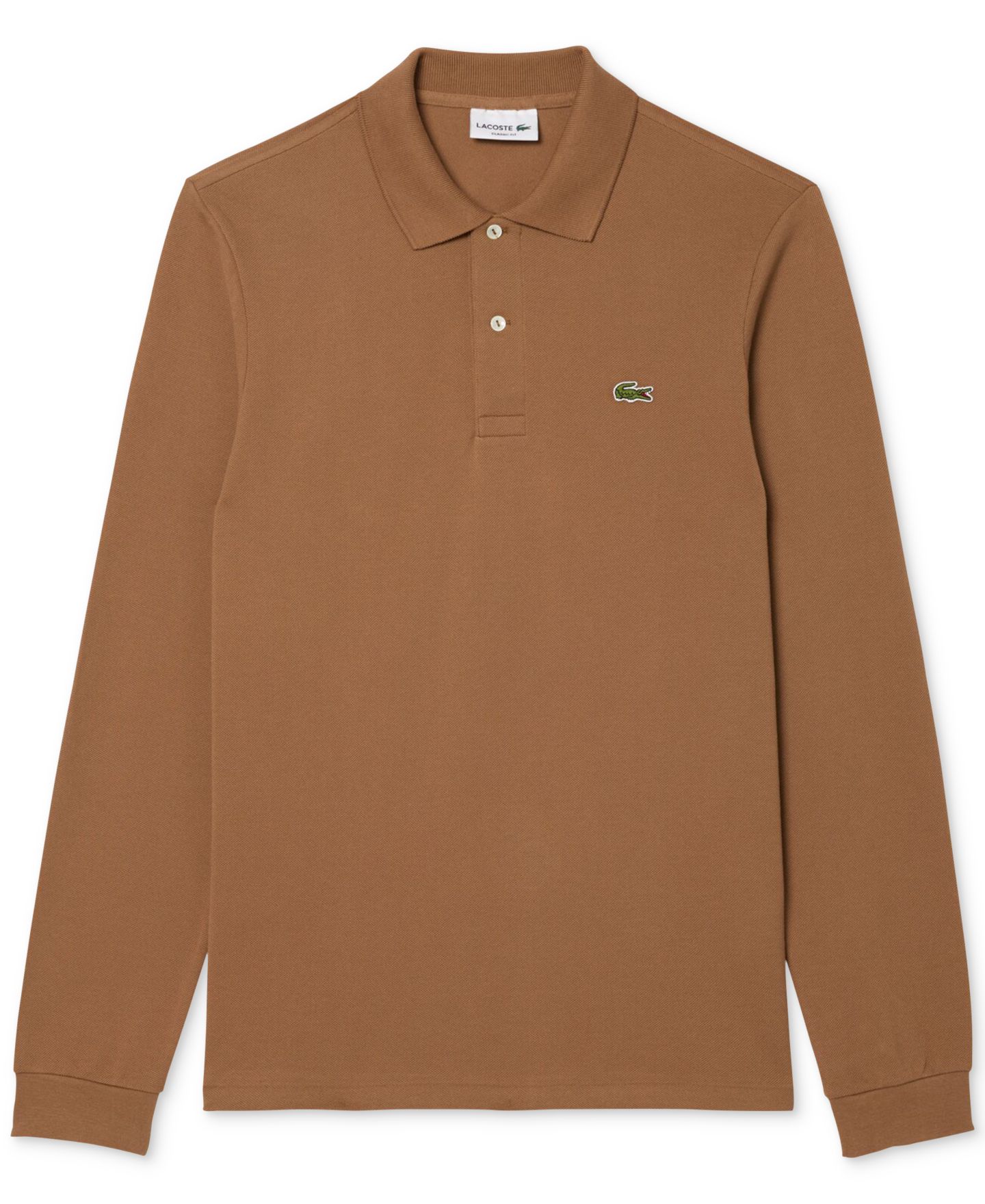 Мужское поло Lacoste Classic Fit Long-Sleeve Polo Shirt, цвет: Cookie — фото 5