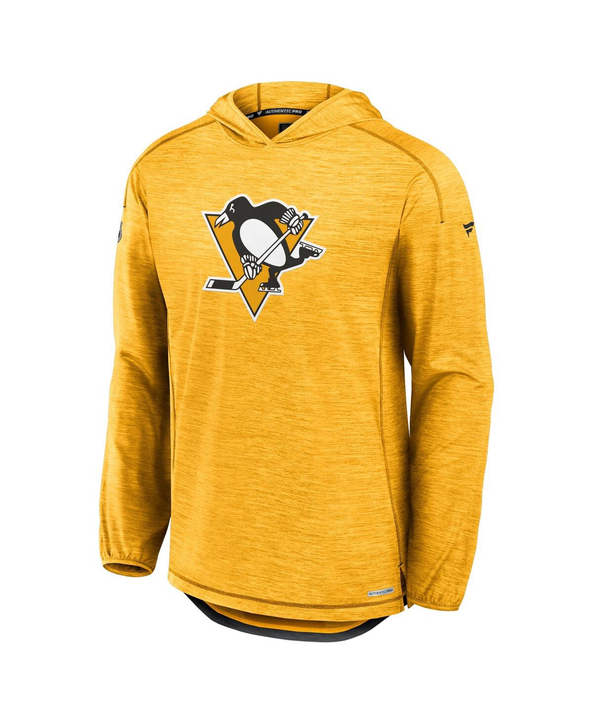 Fanatics Men's Gold Pittsburgh Penguins Authentic Pro Rink Lightweight Pullover Hoodie In Gold