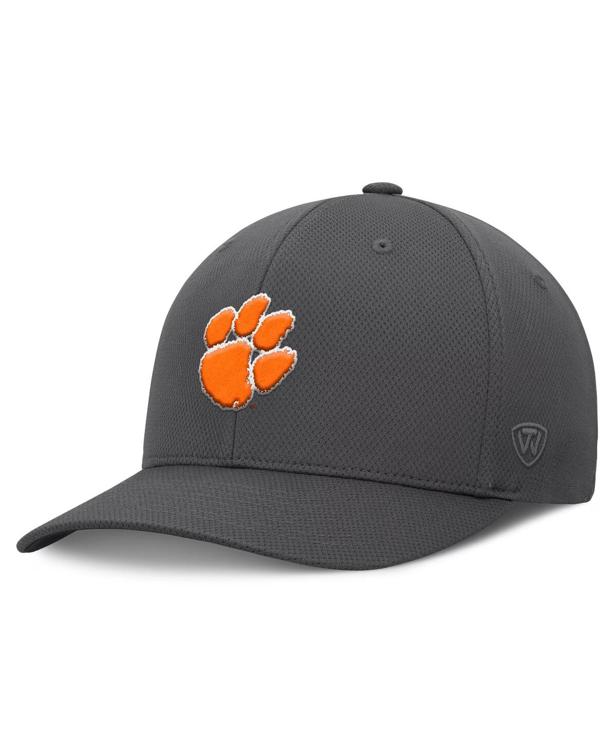 Top Of The World Men's Charcoal Clemson Tigers Reflex Logo Flex Hat In Charcoal