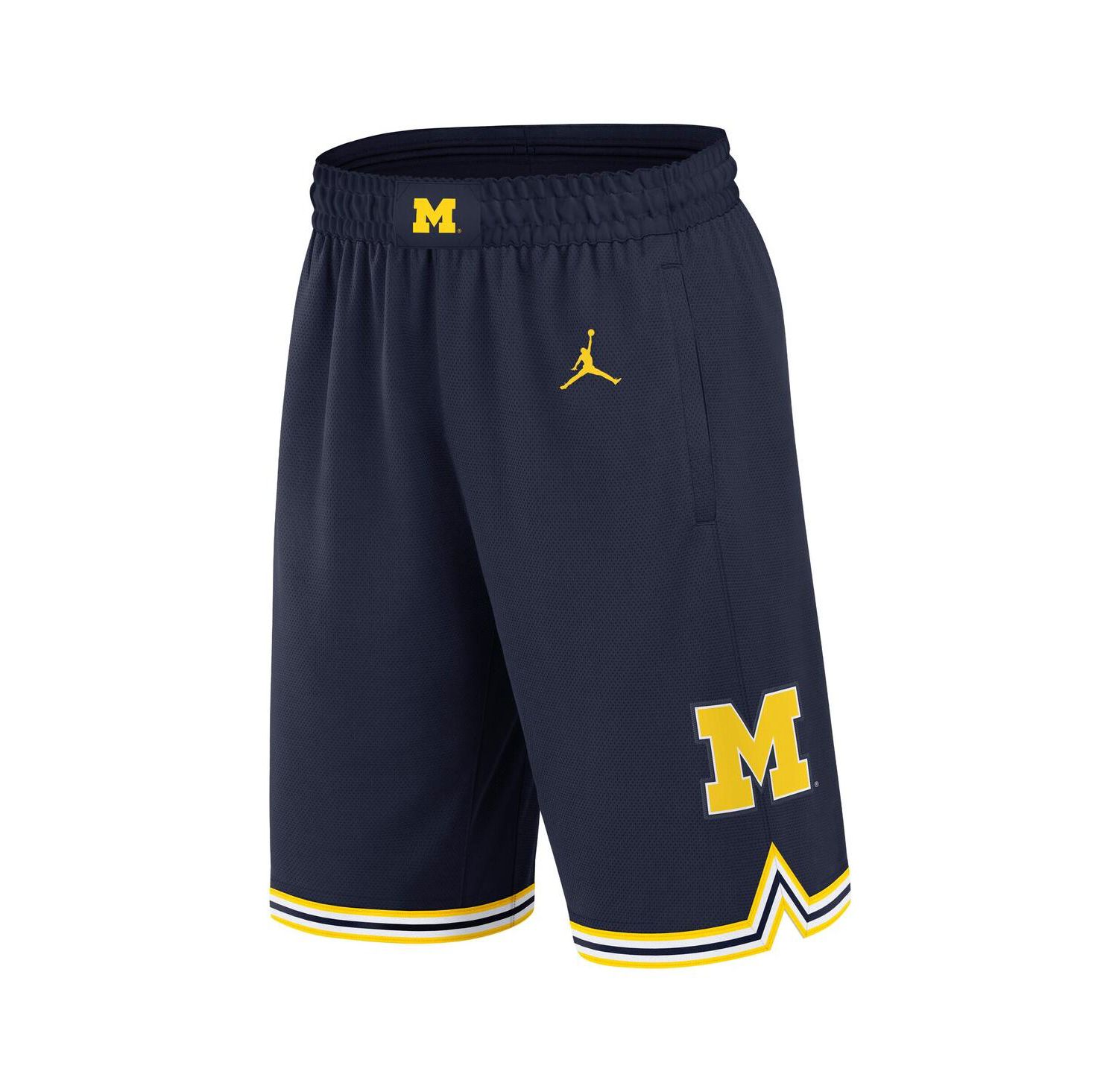 Men's Navy Michigan Wolverines Road Replica Performance Basketball Shorts