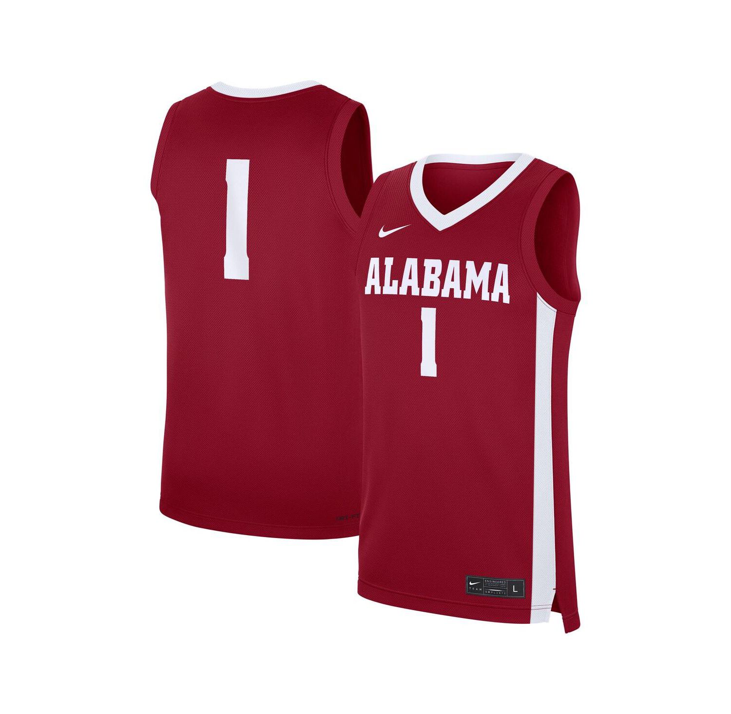 Men's 1 Crimson Alabama Crimson Tide Road Replica Jersey
