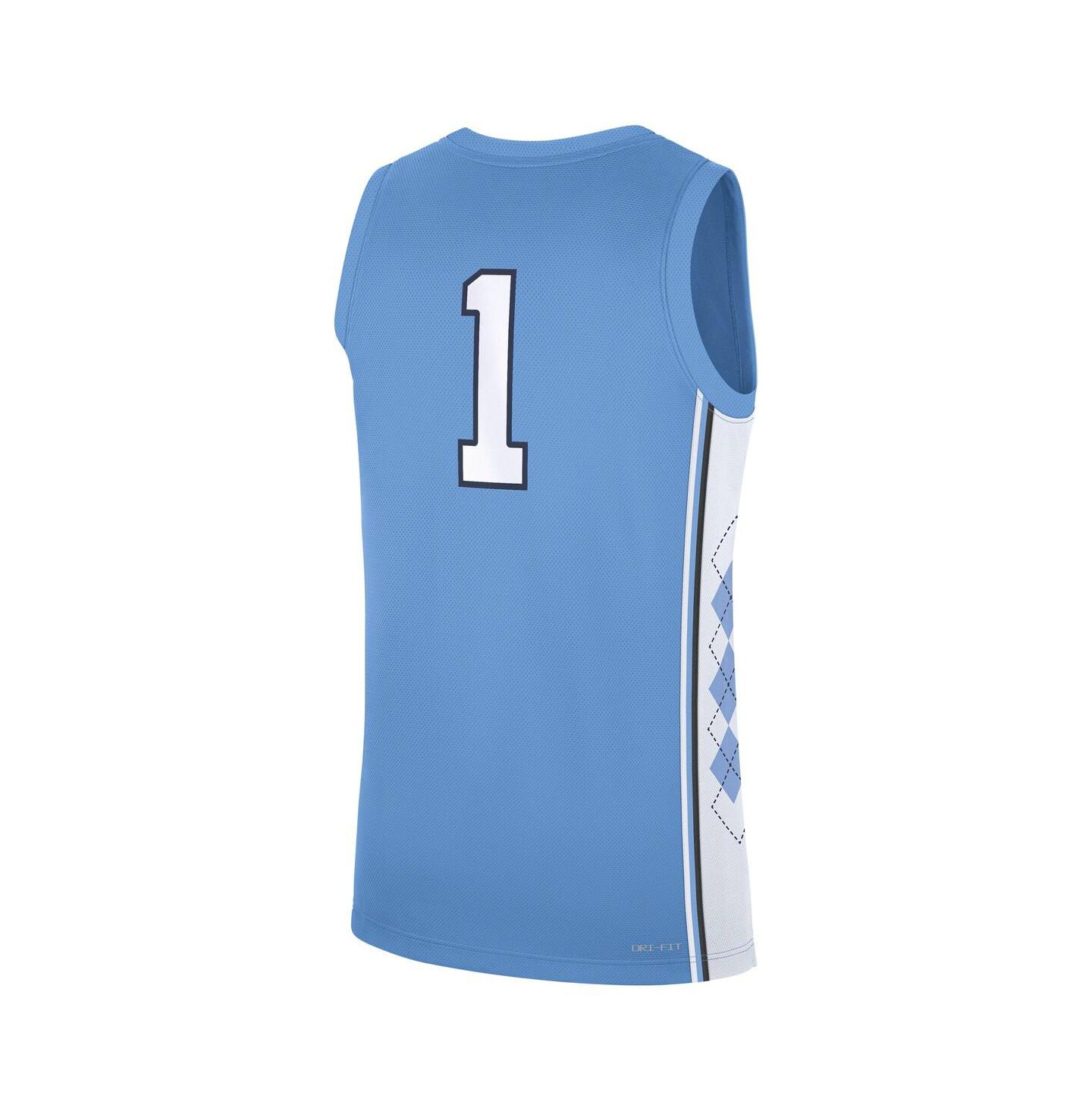 Мужские топы Jordan Carolina Blue North Carolina Tar Heels Road Replica Basketball Jersey — фото 2