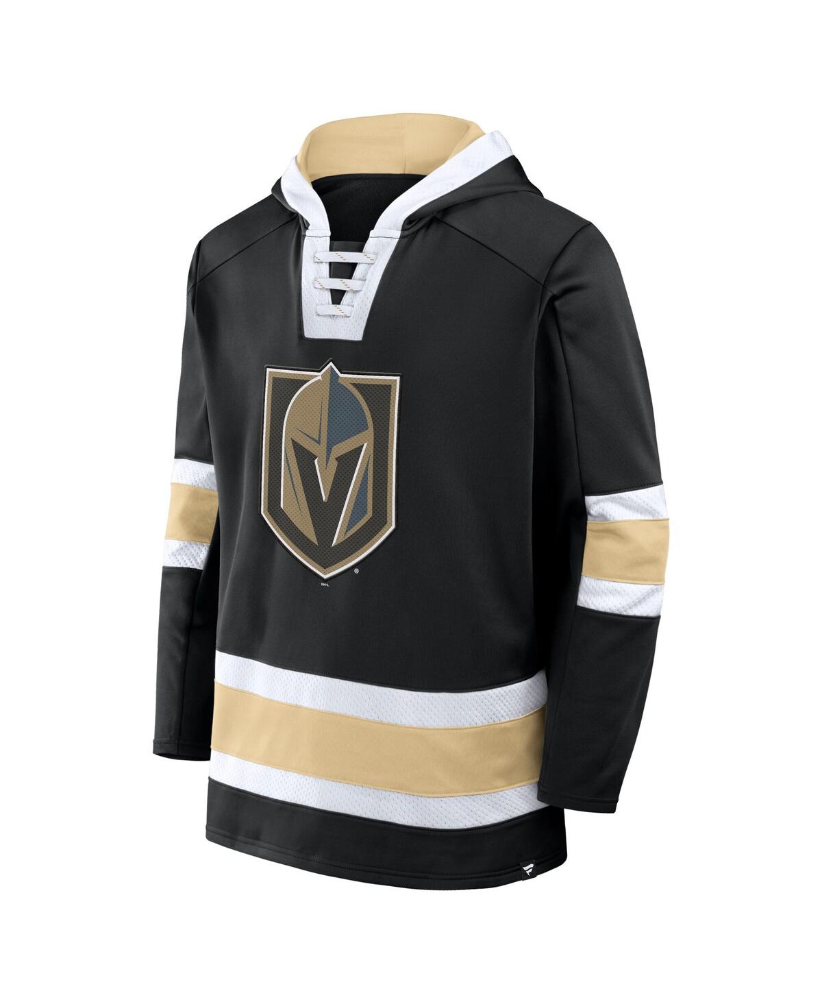Fanatics Men's Black Vegas Golden Knights Inside Line Fleece Pullover Hoodie In Black
