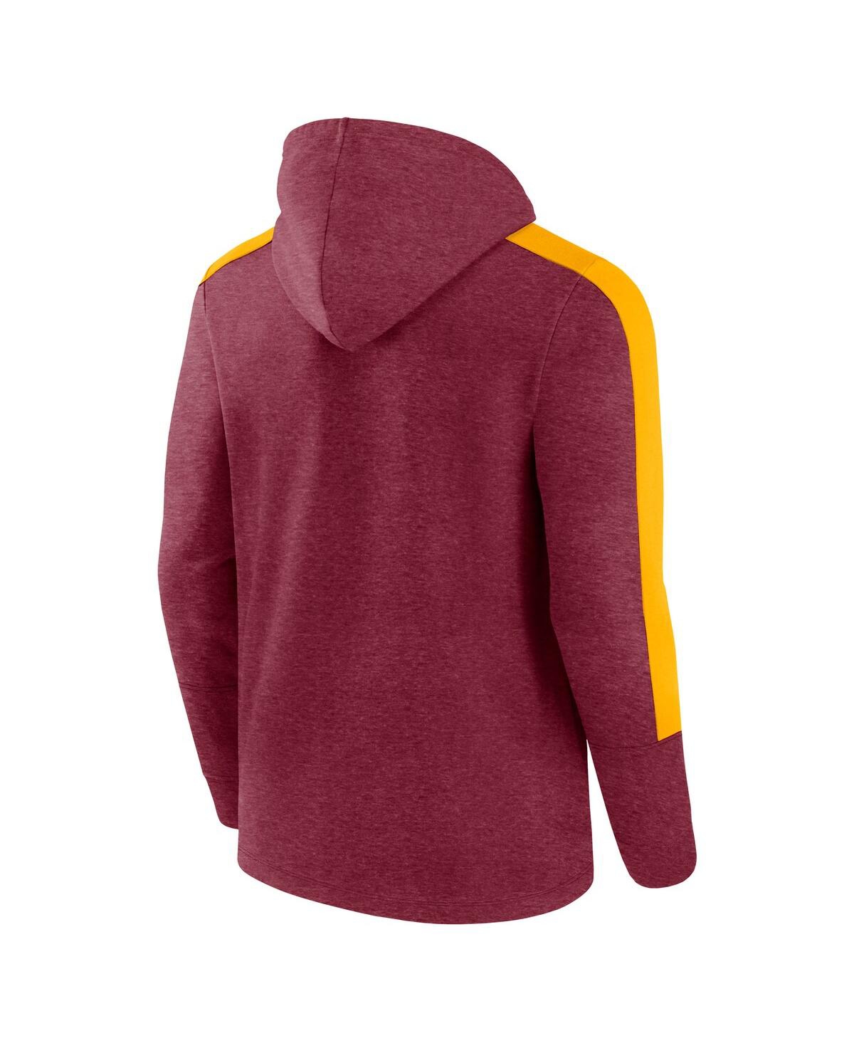 FANATICS MEN'S HEATHER BURGUNDY WASHINGTON COMMANDERS GAINS FULL-ZIP HOODIE