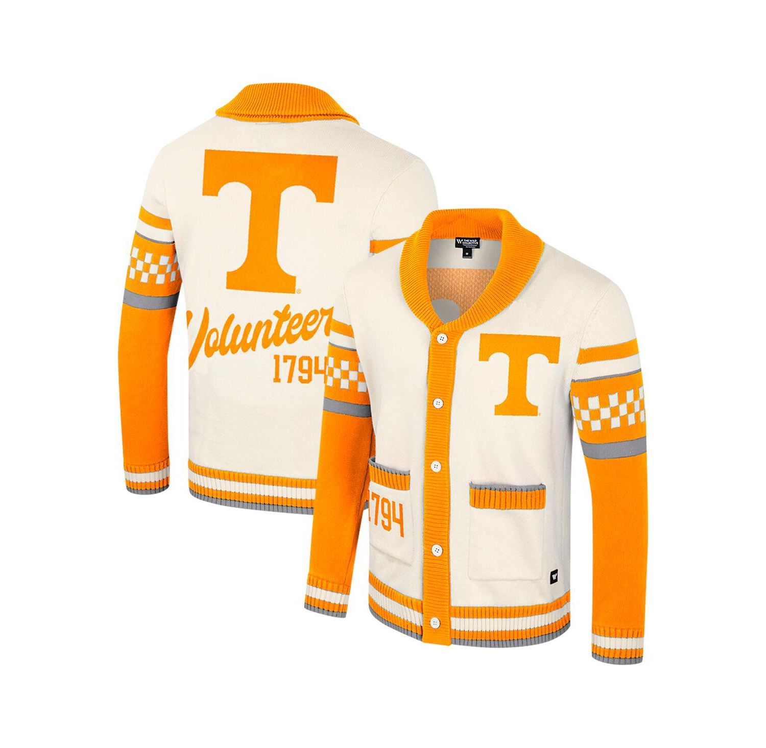 Women's Cream Tennessee Volunteers Wild Collective Button-Up Jacquard Sweater