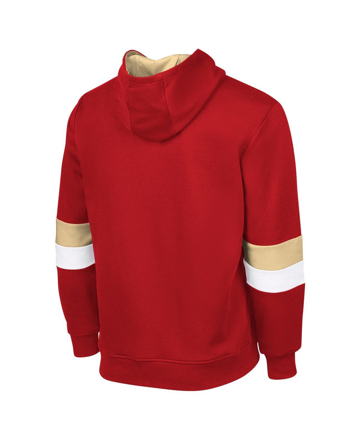 Shop G-iii Sports By Carl Banks G-ill Sports By Carl Banks Men's Scarlet/gold San Francisco 49ers Adaptive Faceoff Pullover Hoodie In Scarlet,gold