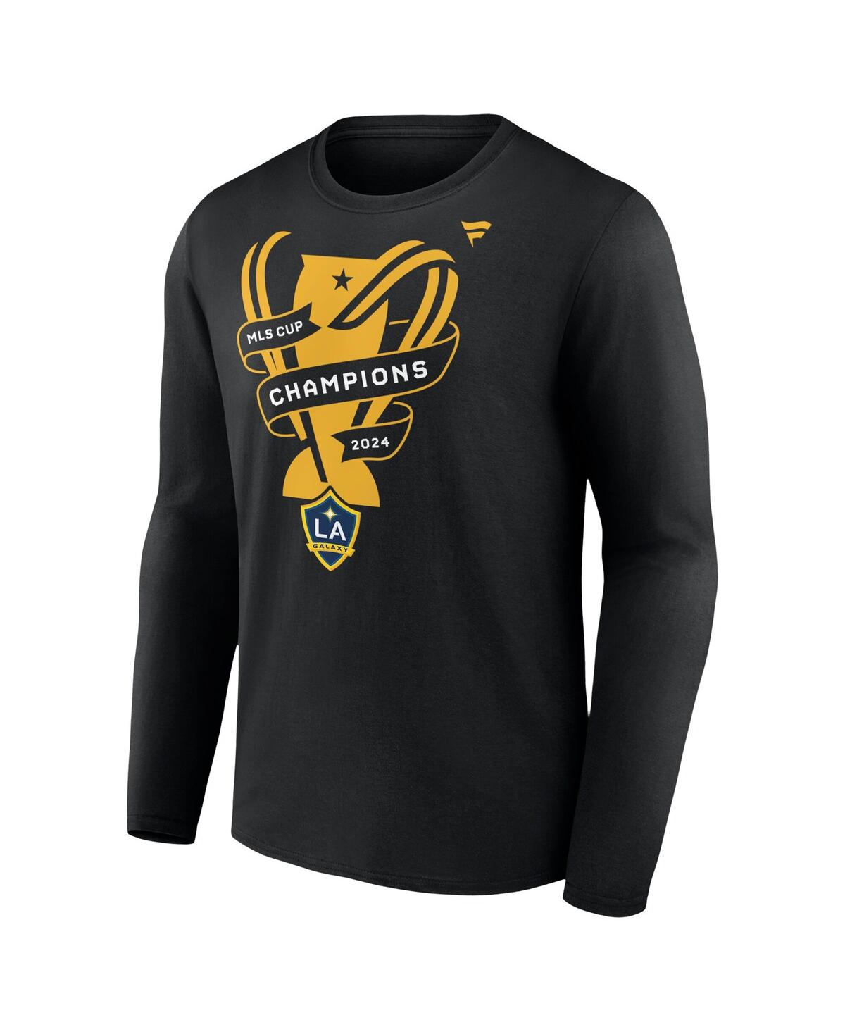 Fanatics Men's Black Los Angeles Galaxy 2024 Mls Cup Champions Locker Room Long Sleeve T-shirt In Black