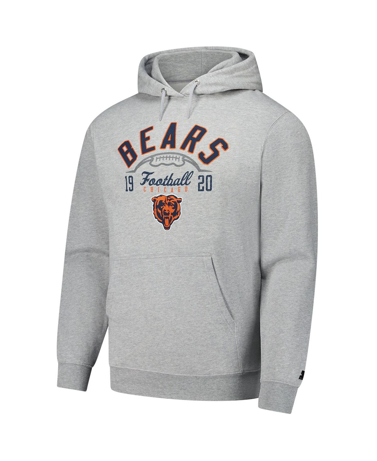 Starter Heather Gray Chicago Bears Pullover Hoodie In Heather Gray