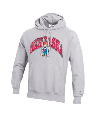 Men's Gray Nebraska Huskers Vault Late Night Reverse Weave Pullover Hoodie