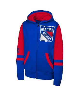 Big Boys and Girls Blue New York Rangers Face Off Full-Zip Hoodie