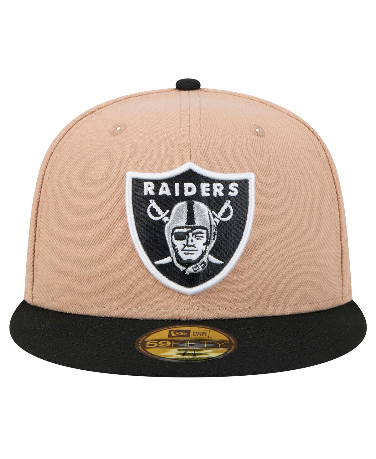 NEW ERA MEN'S TAN LAS VEGAS RAIDERS LOGO MAIN 59FIFTY FITTED HAT