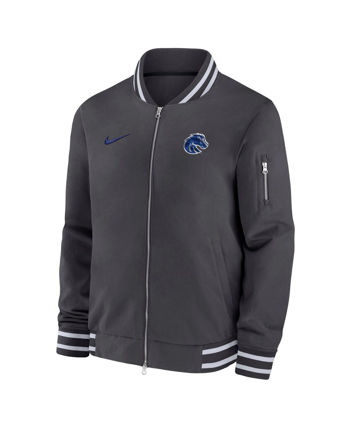 Nike Men's Anthracite Boise State Broncos Full-zip Bomber Jacket In Anthracite