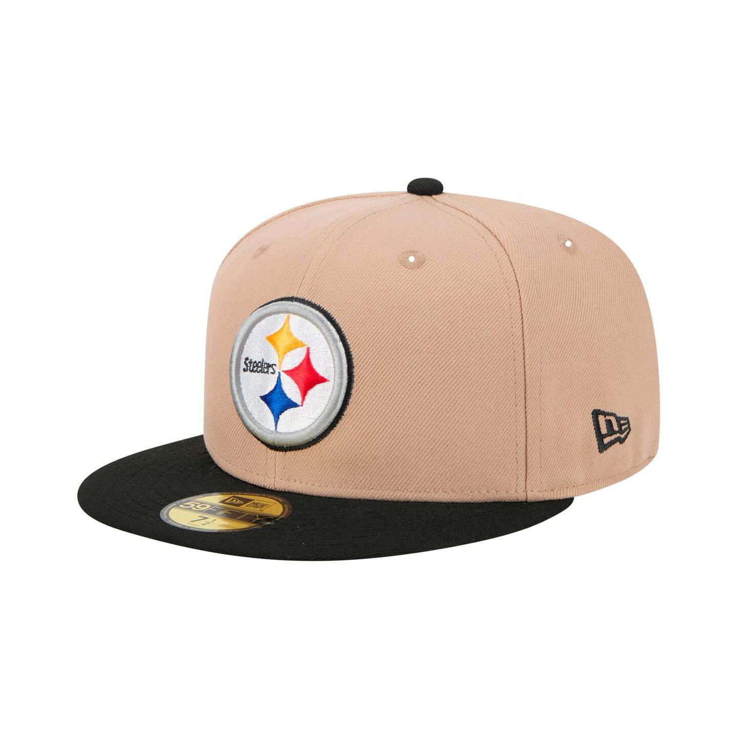 Мужская кепка New Era Tan Pittsburgh Steelers Logo Main 59FIFTY Fitted Hat — фото 1