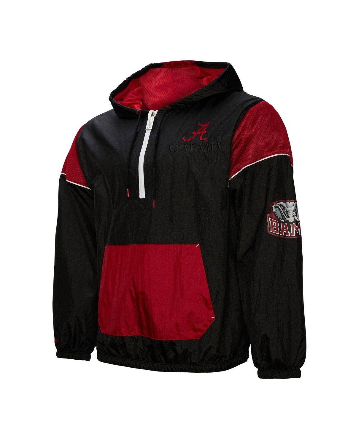 Mitchell & Ness Men's Black Alabama Crimson Tide Team 3.0 Anorak Half-zip Hoodie In Black