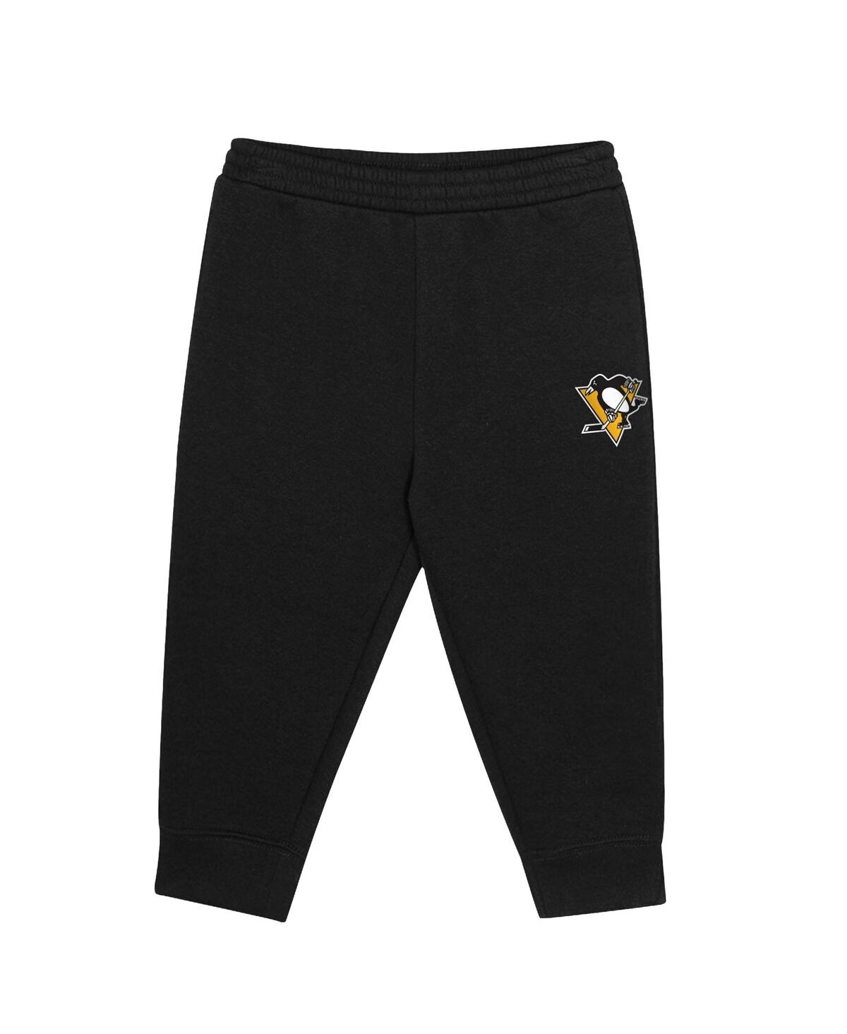 Outerstuff Toddler Black/gold Pittsburgh Penguins Puck Hero Fleece Hoodie And Sweatpants Set In Black,gold