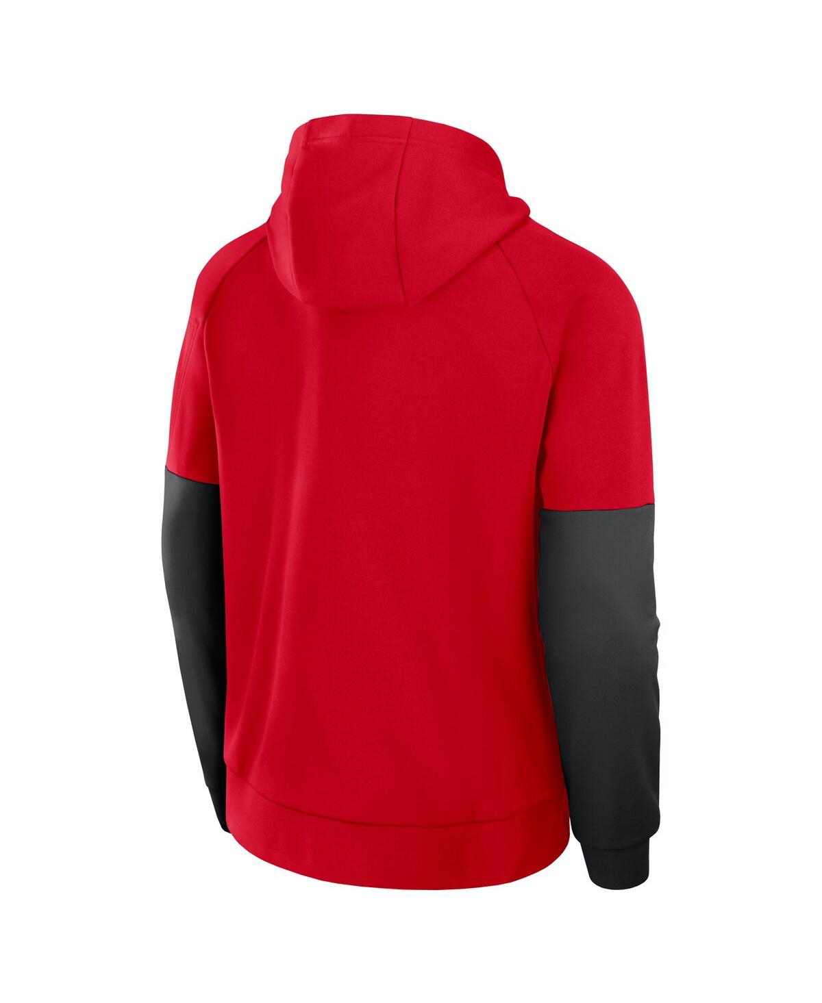 NIKE MEN'S RED GEORGIA BULLDOGS FITNESS RAGLAN PERFORMANCE PULLOVER HOODIE