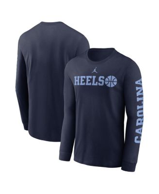 Jordan - Men's Navy North Carolina Tar Heels Basketball Icon Two-Hit Long Sleeve T-Shirt