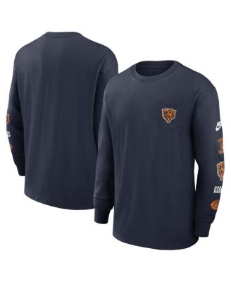 Nike - Men's Navy Chicago Bears Rewind Heavy Max 90 Pocket Long Sleeve T-Shirt