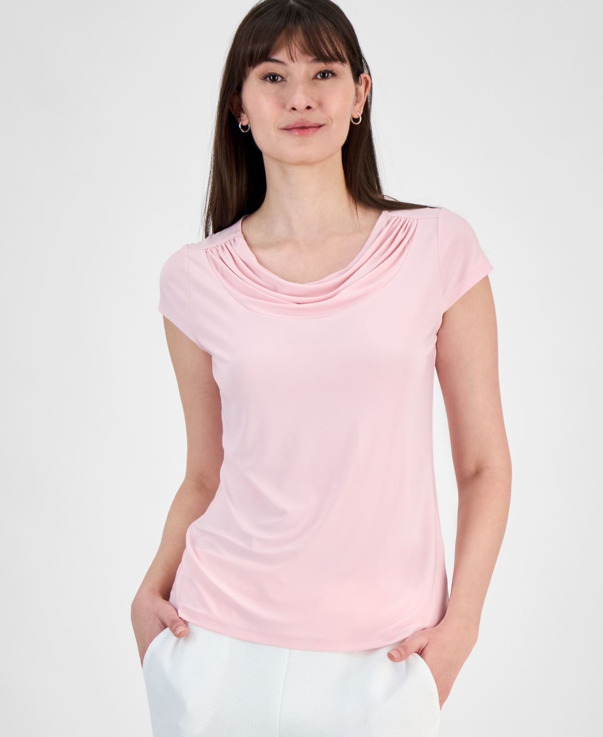 Kasper Women's Cowlneck Blouse, Regular & Petite