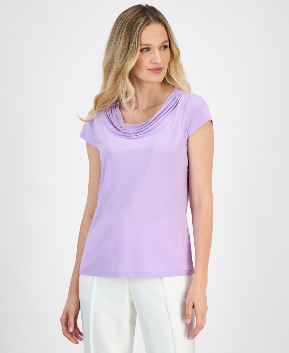 Kasper Women's Cowlneck Blouse, Regular & Petite