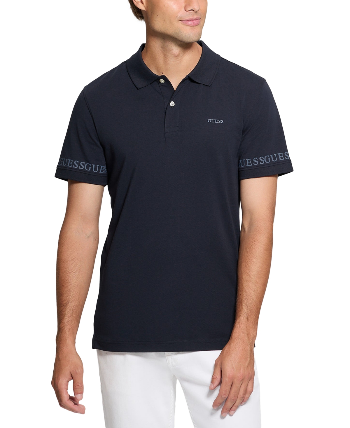 Men's Nolan Relaxed-Fit Logo-Print Polo Shirt - Smart Blue