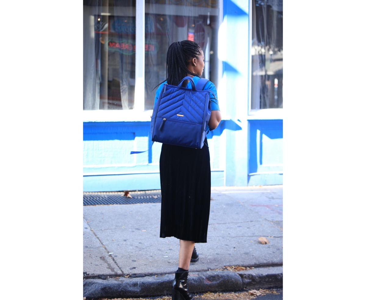 Minkeeblue Convertible Organizational Amber Backpack With Lunch Bag In Royal Blue
