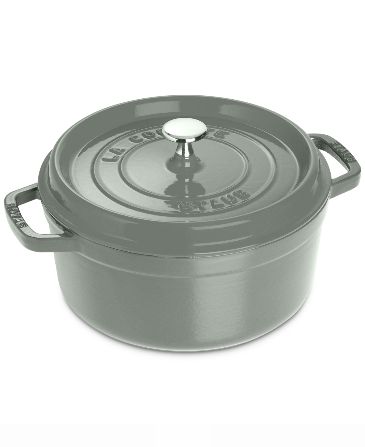 Staub Enameled Cast Iron 4-qt. Round Cocotte In Graphite Grey